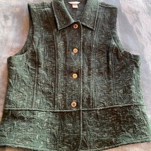 4/$20 Christopher Banks brocade green vest